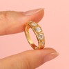 Jeulia 925 Sterling Silver Women's Yellow Gold Engagement Ring Eternity