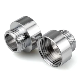Honatrv Adaptor 1/2 to 3/4 Chrome, Reducer 3/4 Inch Female Thread to 1/2 Inch Male Thread, Reducer Double Nipple for Water Connection, Shower Hoses, Pack of 2
