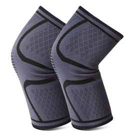 Set of 2, Knee Supporter, Knee Fixation, Sports, Knee Pain, Heat Retention, Injury Prevention, Joints, Ligaments, Muscle Protection, Anti-Slip, Breathable, Elastic, Mountain Climbing, Left and Right Sides, Unisex (Black, XL)