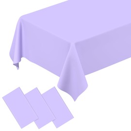 QISOLIY 3 Pcs Light Purple Tablecloth Plastic Table Cloth for Parties Disposable Rectangle Light Purple Table Cloths for Bridal Shower Birthday Engagement Wedding Party Decorations 54 ×108 Inch