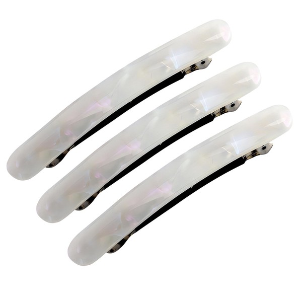 3 Pack Elegant Blended Colour Arched Shiny Triple Clipping French