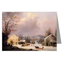 Single Currier and Ives Christmas Holiday Country Jones, winter 1853 Greeting Card