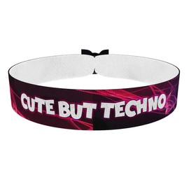 Cute but Techno Stoffarmband - Buntes Satinarmband für Musikliebhaber - Wasserfestes Festivalarmband - Cooles Accessoire für Partygänger - Geschenkidee für Freunde - Unisex Armband