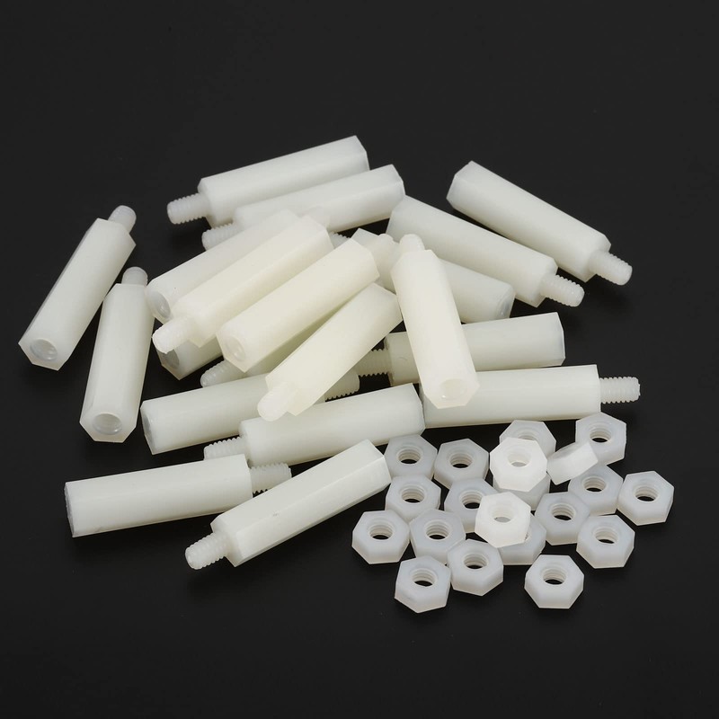 PATIKIL M4 40 Pack Standoff Screws Nylon Hexagonal PCB Spacer