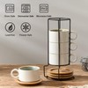 LUKA 6 Ounce Porcelain Stackable Espresso Cups with Saucers and