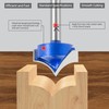 SMJXTOP 4Pcs Carbide Groove Point Cutting Roundover Router Bit Set