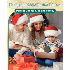 Phomemo M02X Pocket Thermal Printer - Mini Printer Inkless Printer Bluetooth Sticker Printer Set, Works with Phones&Tablets, for Gifts, DIY Painting, Study Notes, Journals, Children, Green