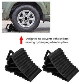 Wheel Stopper, Pack of 2 Car Non-Slip Block Blocks, Tyre Slip Stopper, Solid Rubber, Black, Safety Wheel, Alignment Block, Tyre Support Cushion, Wheel Chocks, Trailer, Brake Wedges, Lorry Wedges,