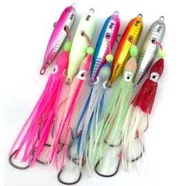J-BARZILLAI Jigs,Slow Fall Pitch Fishing Lures,Sinking Metal Spoons,Saltwater Artificial Bait,Boat Jigging Bait,Jigging Lures for Bass Trout Musky Tuna,5 Colors 160G/180G/200G (Pink, 180g)