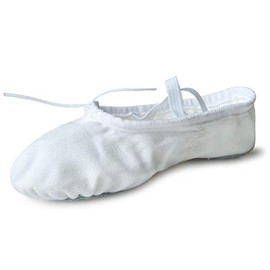 Nexete Mens Ballet Dance Yoga Gymnastics Split-Sole Canvas Adult Shoes Slipper (10, White)