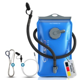 SASMO® Hydration Bladder 2 L with Insulated Drinking Tube and Cleaning Brush