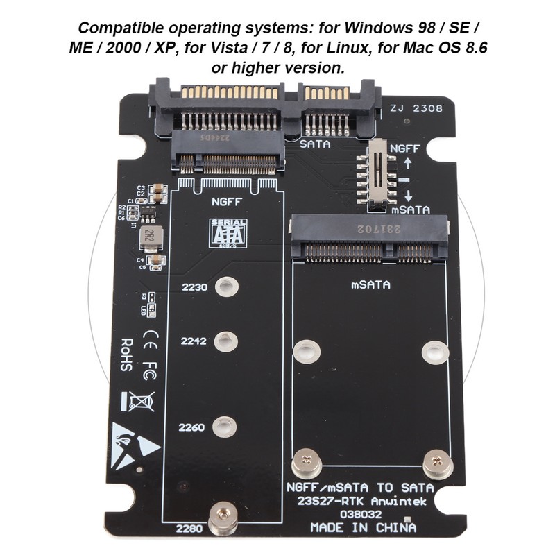2 in 1 Mini M.2 NGFF &amp; MSATA SSD to