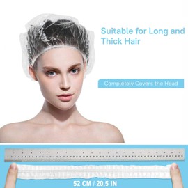 Mis.Moon Pack of 135 Disposable Shower Caps, 52 cm Shower Cap, Width, Thickness, Transparent, Elastic Hair Shower Cap, Suitable for Women, Travel, Home Use (Colourful)