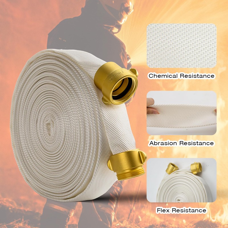 Ceelpeopar 100FT Fire Hose, 1-1/2" ID, 1.5 inch fire hydrant