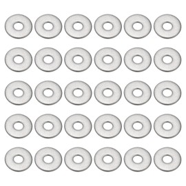 PATIKIL 304 Stainless Steel Flat Gasket, 50 Pack 1/8" ID x 2/5" OD x 0.04" Thick Metal Fender Washers Small Washers for Screws and Bolts Assortment