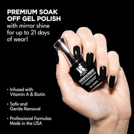 RC Red Carpet Manicure Esmalte de Uñas LED GEL Black Stretch Limo Negro Crema 9 ml