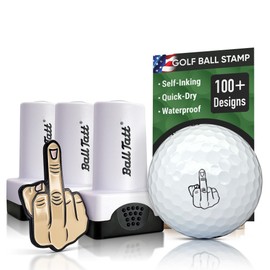 Ball Tatt - Pro Pack 3X Golf Ball Stampers, Self-Inking Quick-Dry Golf Ball Stamps, with Finger Golf Ball Marker, Reusable Golf Ball Marking Tool to Identify Golf Balls, Ideal Golfer Gift