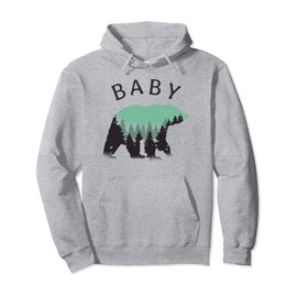 Cool Baby Bear Matching Family Kids Camping Hiking Gift Pullover Hoodie