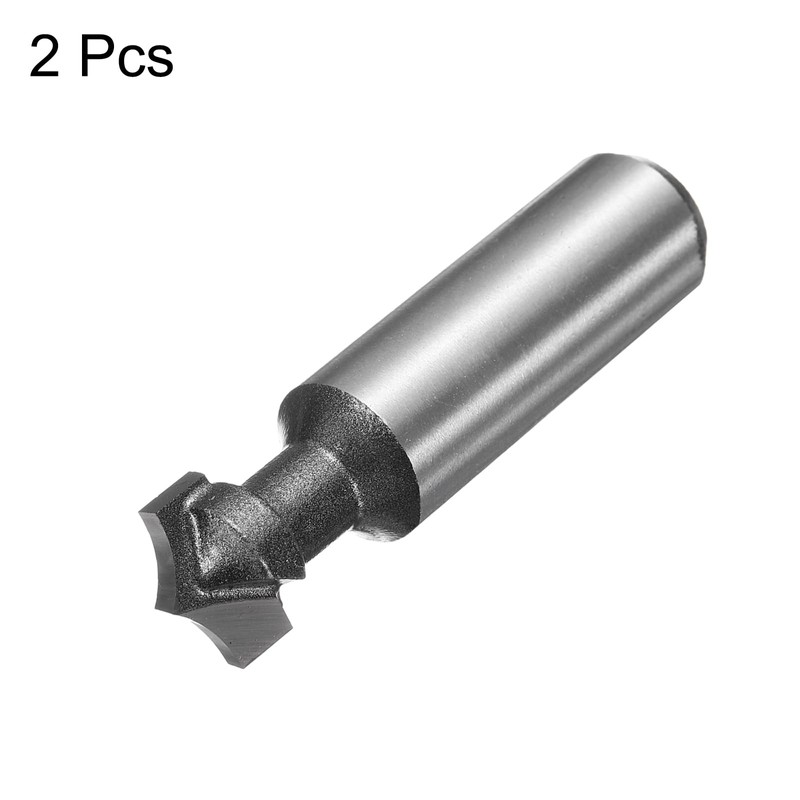 sourcing map 2pcs Point Cutting Roundover Router Bit 1/4" Radius