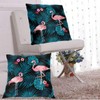 Jbofyee Tropical Leaves Flamingo and Flowers Throw Pillow Cover 18x18