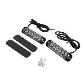 2pcs 12V 6 LED Car Truck Emergency Warning Strobe Light Hazard Flashing Lamp Red Blue