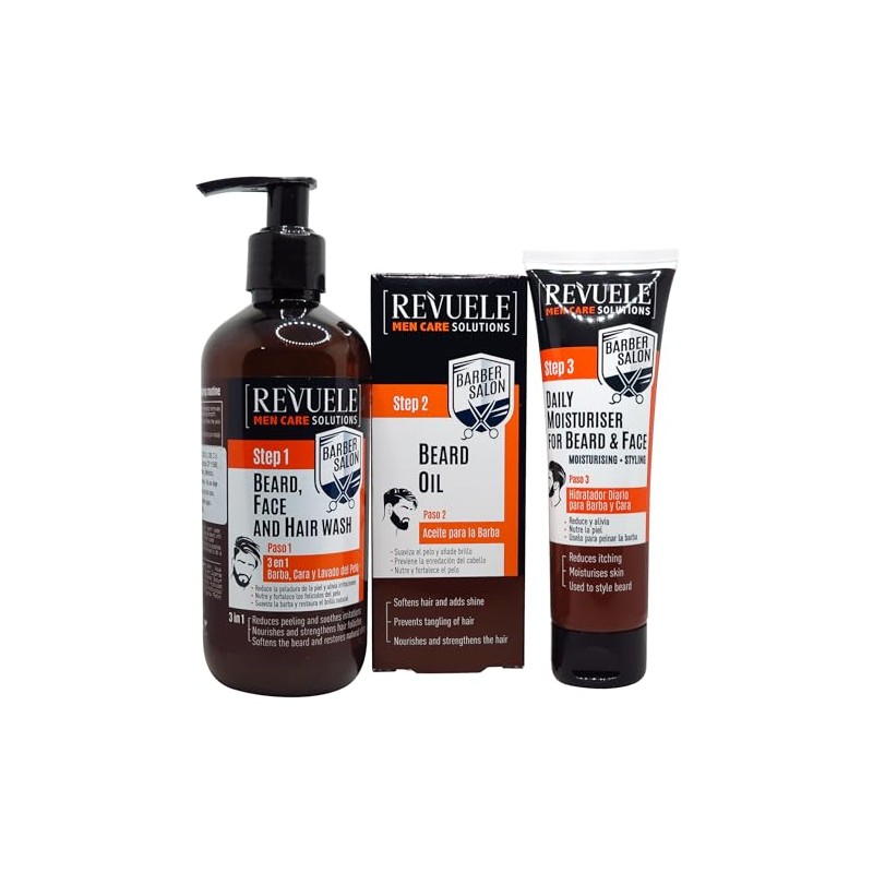 REVUELE MEN CARE SOLUTIONS 3 PACK SET CUIDADO DE CARA,