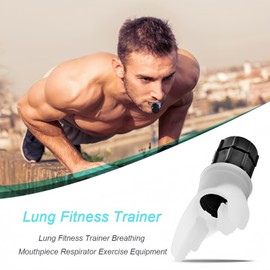 LVNEHAL Breathing Trainer, Portable Lung Breathing Exerciser, Adjustable Resistance Handheld Trainer for Oral and Muscular Exercise, Improve Lung Capacity (Black)
