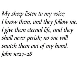 Tapestry Of Truth - John 10:27-28 - TOT2469 - Wall and Home Scripture, Lettering, Quotes, Images, Stickers, Decals, Art, and More! - My Sheep Listen to My Voice; I Know Them, and They Follow me. I...