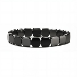 ABISIN Hemys Hematite Bracelet Men, (Black 1)