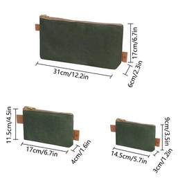 TOP-MAX Khaki Multifunctional Tool Bag, Portable Canvas Zip Bag, Waterproof Storage Bag, Suitable for Work and Travel (Medium)