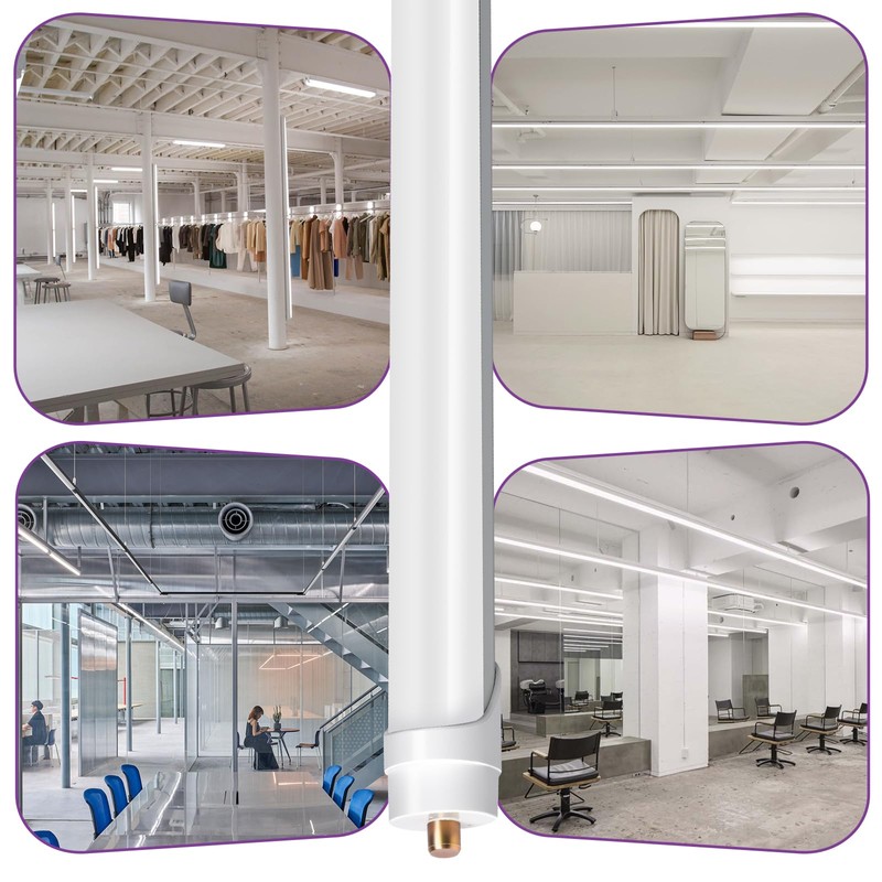 ELEKICO 8FT Led Bulbs, Double Row Super Bright 72W 5000K
