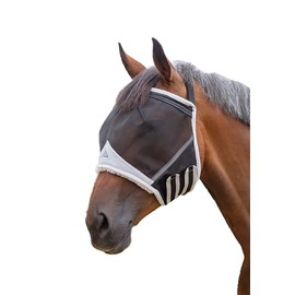 Shires Equestrian Fine Mesh Earless Fly Mask (Full, Black)