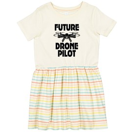 inktastic Future Drone Pilot Operator Toddler Dress 4T Natural with Stripes 44986