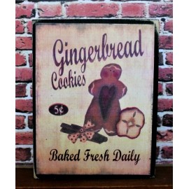 Handmade Gingerbread Cookies Farmhouse Primitive Tiered Tray Decor Shelf Sitter 3.5X4.5