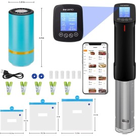 Inkbird WIFI Sous Vide Cooker & 44PCS Electric Vacuum Sealer Sous Vide Kits Reci