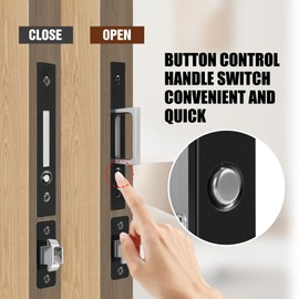 Lipshome Pocket Door Locks, Edge pulls, Hidden Handles, Pocket Door Locks with Keys, Pocket Door Hardware, Sliding Door Hardware, for Doors 1 5/12" to 2 2/8" Thick (Black, Key Type)