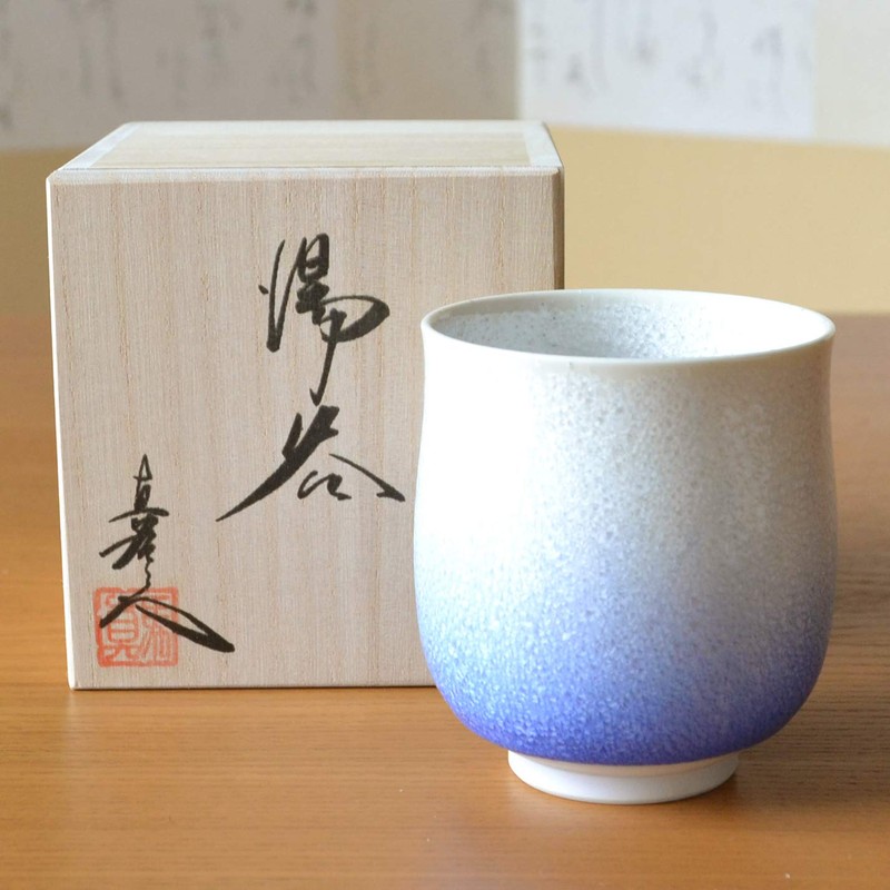 Arita Ware Yumono Wooden Box Gift Indigo Water Drops Sababa