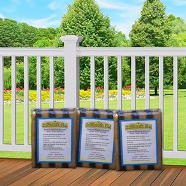 (Quantity 3 Pack) California Net Co. 32” Inches x 180" Inches (15 FT) Tan/Brown Striped Outdoor Wind, Sun, Privacy Screen Net for Deck, Patio, Balcony, Fence or Swimming Pool