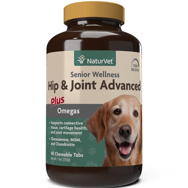 NaturVet Senior Wellness Hip and Joint Plus Omegas Advanced Supplement