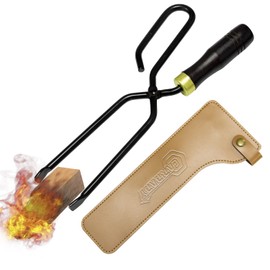 CARBABY Firewood Scissors, Fire Press Tongs, Charcoal Shears, BBQ Carbon Tongs, For BBQ, Fireplace Fixtures, Camping Tools, Small, Women, Storage Cover Included (Steel, Small)