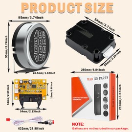 Stack on Safe Lock Replacement with Swing Bolt, High Security Fireproof Chrome Digital Keypad Electronic Safe Lock for Pistol safes, Safe Box