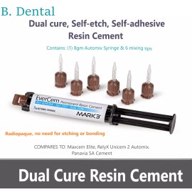 Mark3 EverCem DualCure Dental Permanent Resin Cement Automix Syr + 6 Mixing Tips