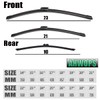 AHWOPS 3 Wiper Front and Rear Wiper Blades for Mini