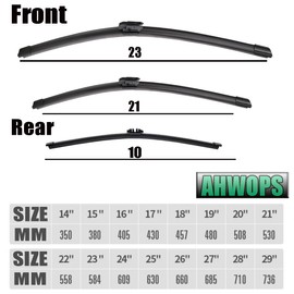 AHWOPS 3 Wiper Front and Rear Wiper Blades for Mini Cooper Countryman 2017-2022, OE Original Style (23″/21″ Front/10″ Rear) For My Car