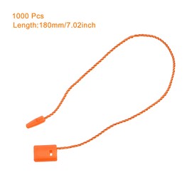 MECCANIXITY Hang Tag String Snap Lock Pins Loop Price Tag Fastener Plastic Tags Ties Orange 7 Inch Pack of 1000