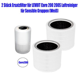 Replacement Filter for LEVOIT Core 200 200S | Core 200S-RF 3-in-1 HEPA Filter Compatible with LEVOIT Core 200 200S Air Purifier - Pack of 2, White