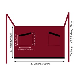 eywlwaar Waist Apron with 2 Pockets Unisex Half Short Apron for Waitress Server Waiter (Red-3Packs)