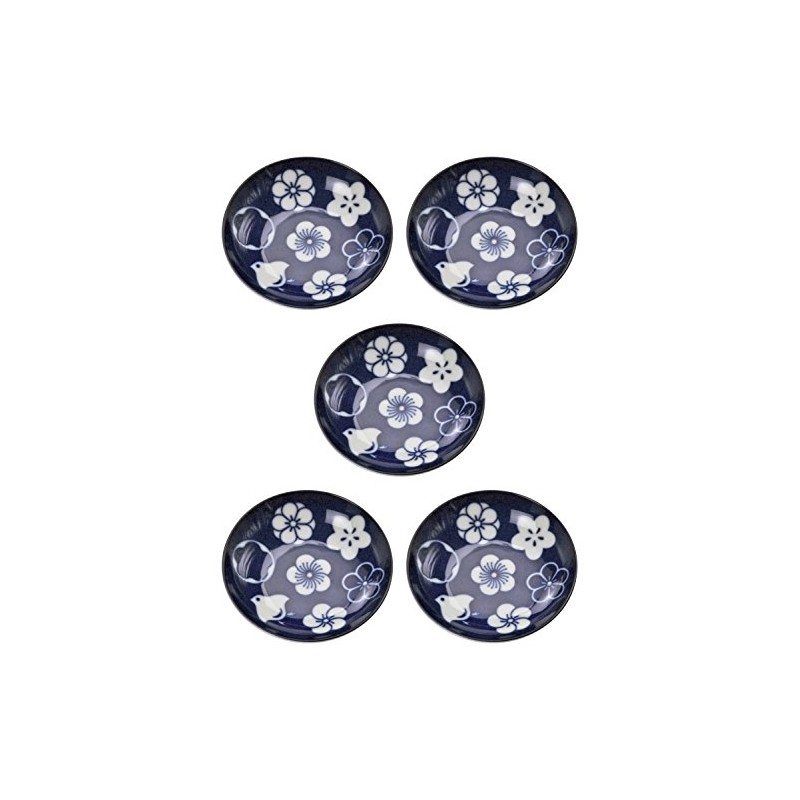 Mino Ware 145064 (5) Small Plates, Set of 5, Plum