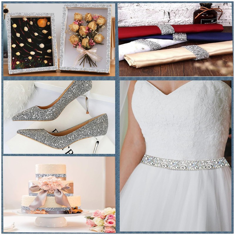 3 Rolls Self Adhesive Rhinestone Ribbon Stickers Rhinestone Strips Diamond