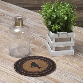VHC Brands Heritage Farms Crow Jute Trivet 8" Round Farmhouse Country Rustic VHC Brands